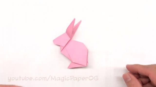 ویدیو آموزش هنر اوریگامی - خرگوش صورتی 