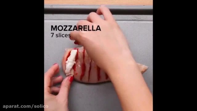 آموزش ویدیویی روش تهیه پیتزای سالامی مرغ