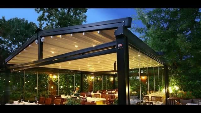 پوشش تمام برقی باغ تالا-سقف تاشو کافه رستوران-سایبان متحرک باغ تالار/09380039293