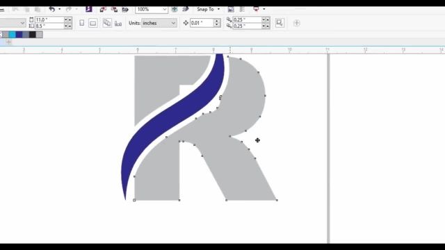 طراحی حروف انگلیسی r به عنوان لوگو در چند دقیقه