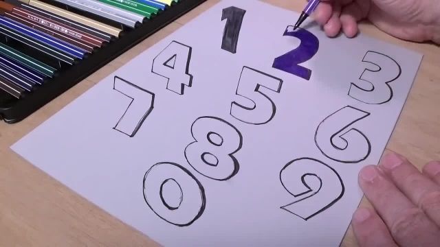 آموزش ترفند نقاشی سه بعدی اعداد انگلیسی