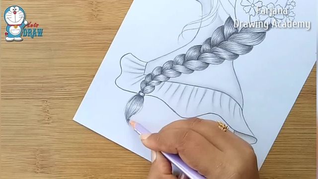 آموزش طراحی با مداد برای مبتدیان ( گیسوان زیبا)