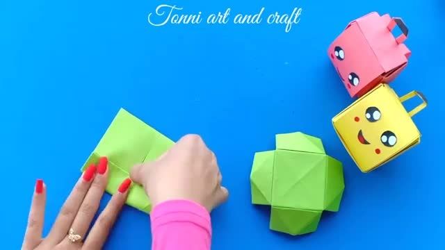 ویدیو آموزشی اوریگامی کیف مدرسه مینیاتوری رنگی
