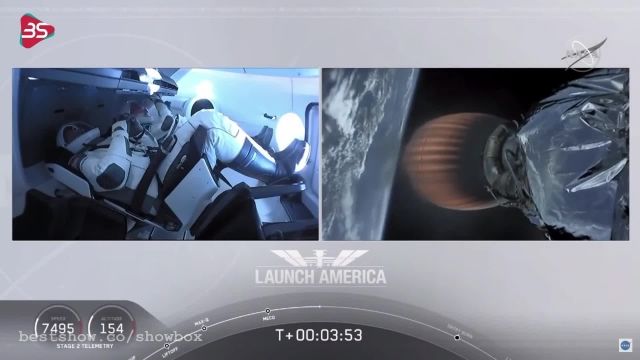 ویدیو صحنه پرتاب شدن باب بنکن و داگ هرلی با موشک فالکون به فضا