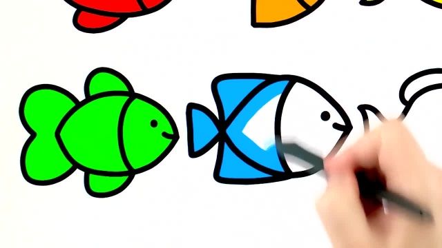 اموزش کشیدن ماهی های رنگی برای کودکان در خانه