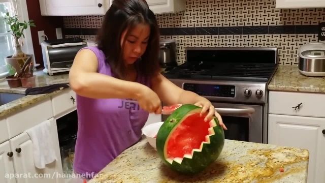 آموزش تزئئین سبد میوه با هندوانه برای شب یلدا