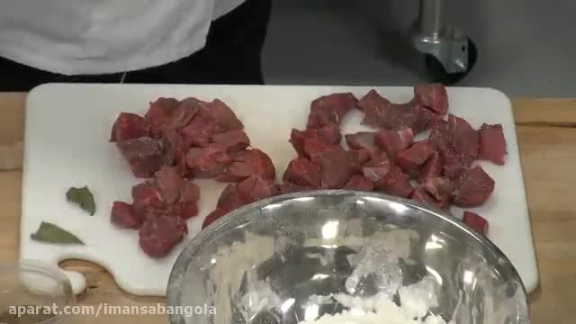 آموزش ویدیویی روش پختن گوشت گاو