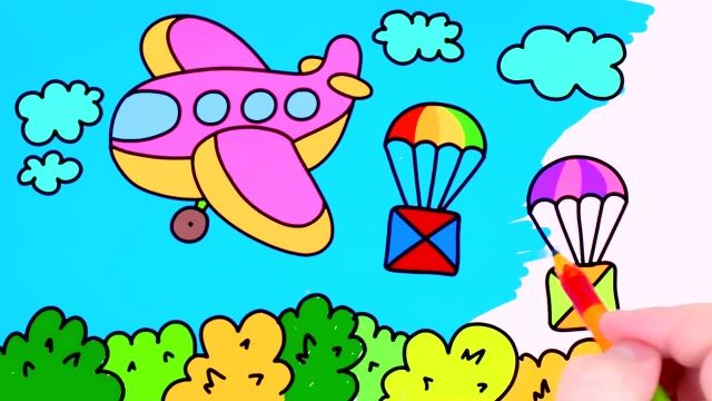 اموزش نقاشی برای کودکان (هواپیما)
