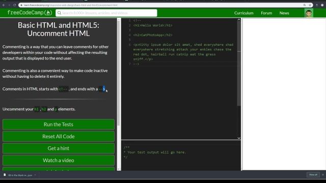 آموزش کامل مبانی html5 - بررسی UNCOMMENT HTML