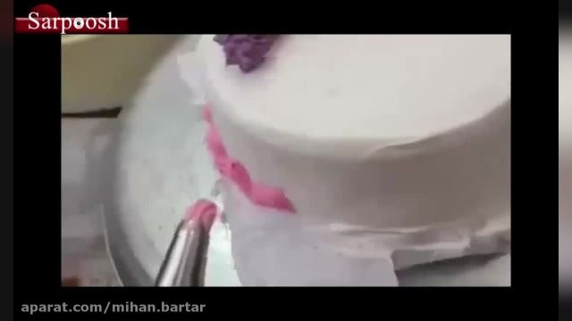 فیلم تهیه خامه کیک تولد خانگی 