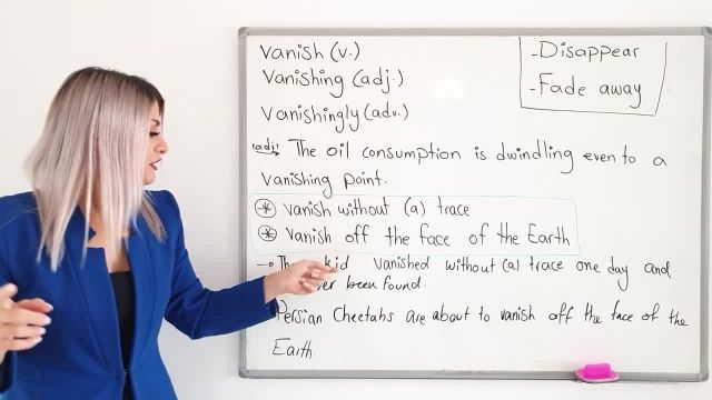 آموزش تصویری کلمه Vanish از مجموعه 504 واژه ضروری انگلیسی 
