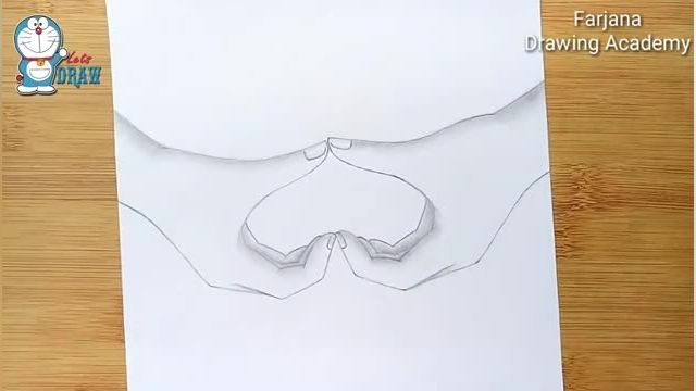 آموزش طراحی با مداد برای مبتدیان ( علامت قلب با دست )