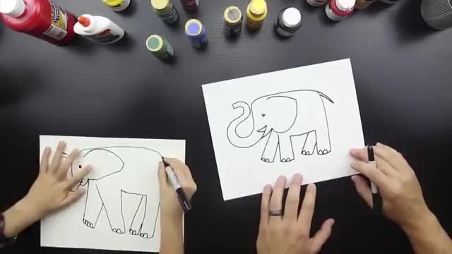 نقاشی کودکانه فیل 2
