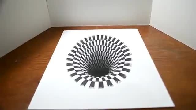 نقاشی سه بعدی گودال
