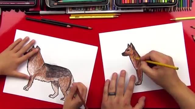 نقاشی کودکانه سگ