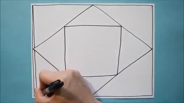 نقاشی  سه بعدی مربع ها