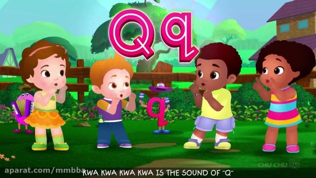 آموزش حروف الفبای زبان انگلیسی به کودکان - آموزش حرف Q با آهنگ