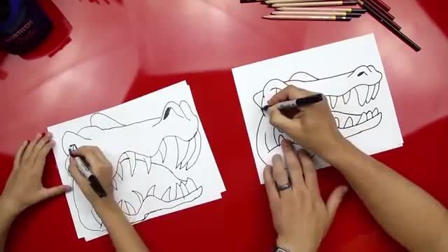 نقاشی کودکانه سر تمساح