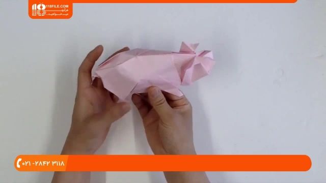 نحوه ساخت اوریگامی سه بعدی خوک برای دکور اتاق کودکان 