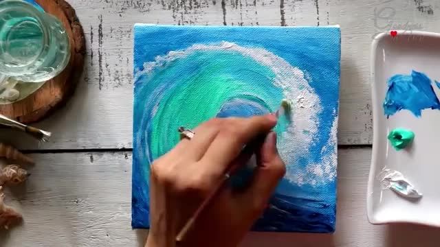 نقاشی اکریلیک امواج