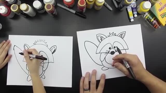 نقاشی کودکانه راکون