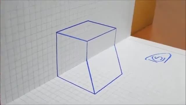 نقاشی سه بعدی مکعب
