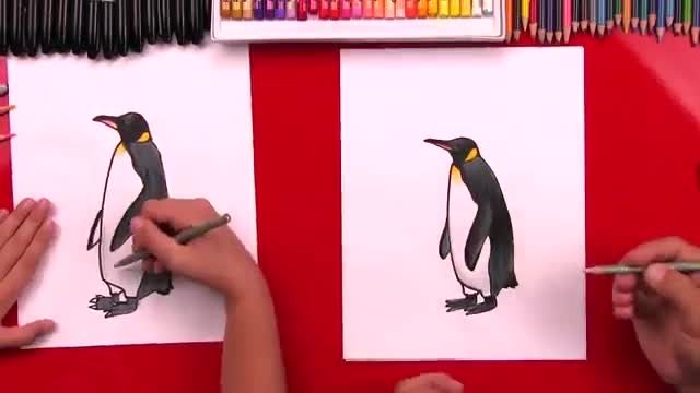 نقاشی کودکانه پنگوئن