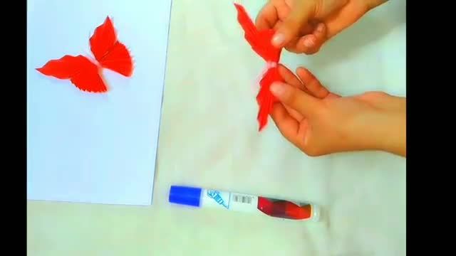 آموزش ساختن کاردستی شاپرک با کاغذ رنگی