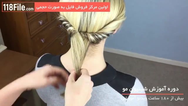 آموزش مدل مو مجلسی برای مو های کوتاه - آموزش تصویری بافت موی کوتاه دخترانه