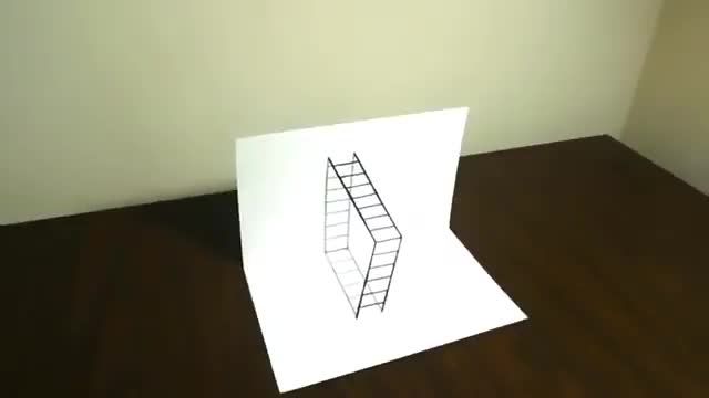 نقاشی سه بعدی نردبان