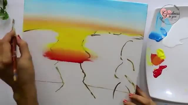 نقاشی اکریلیک آبشار بهشت
