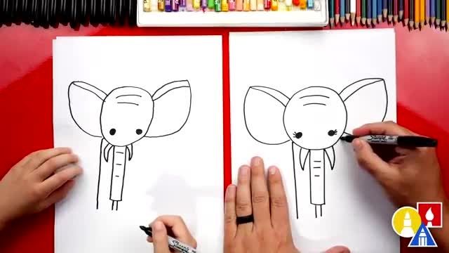 نقاشی کودکانه فیل