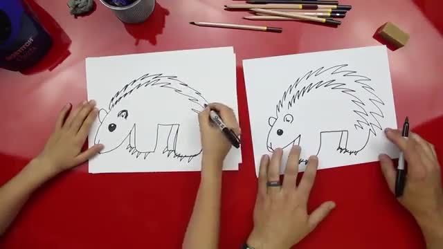 نقاشی کودکانه جوجه تیغی