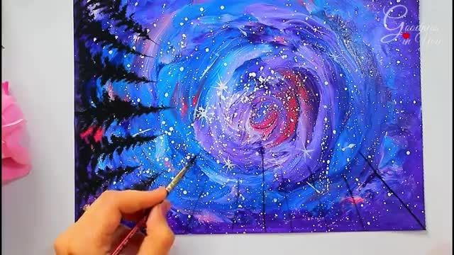 نقاشی اکریلیک کهکشان