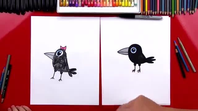 نقاشی کودکانه کلاغ