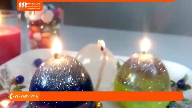 آموزش ساخت شمع های گرد اکلیلی با پوسته تخم مرغ برای سفره عقد