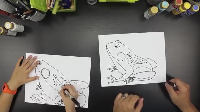 نقاشی کودکانه قورباغه