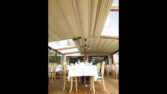 حقانی 09380039391-زیباترین  سقف جمع شونده کافه رستوران ایتالیایی- سقف برقی کافه
