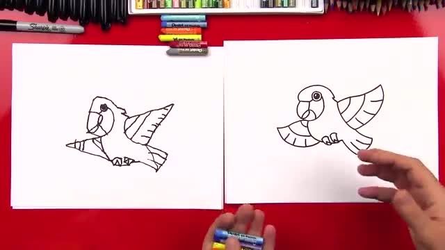 نقاشی کودکانه طوطی