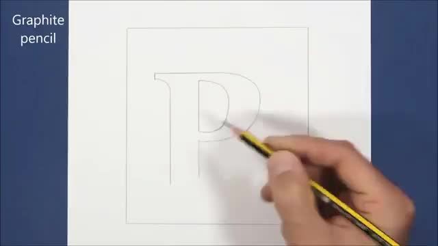 نقاشی سه بعدی حرف p