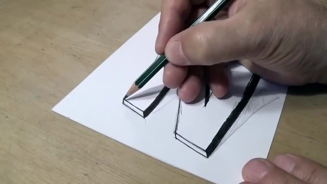 آموزش طراحی نقاشی سه بعدی با مداد - حرف N