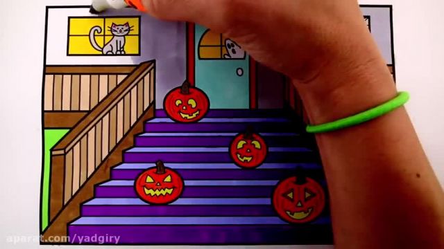 آموزش تصویری نقاشی به زبان ساده برای کودکان - (نقاشی خانه هالووین)