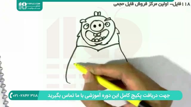 آموزش تصویری نقاشی به زبان ساده برای کودکان - (نقاشی خوک)