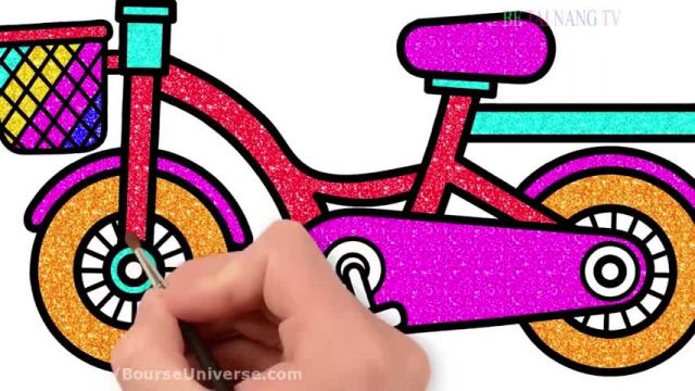 آموزش تصویری نقاشی به زبان ساده برای کودکان - (نقاشی دوچرخه سبددار)