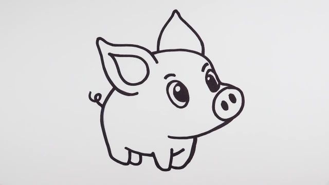 آموزش تصویری نقاشی به زبان ساده برای کودکان - (نقاشی بچه خوک)