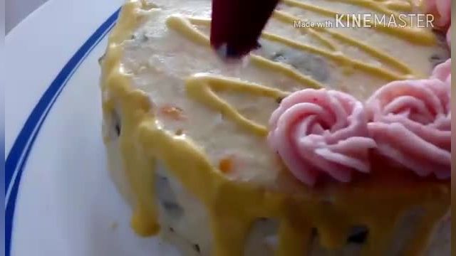 آموزش تزیین سالاد الویه به شکل کیک 