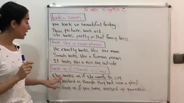 آموزش زبان انگلیسی در 5 دقیقه ! - انواع کاربرد فعل look 