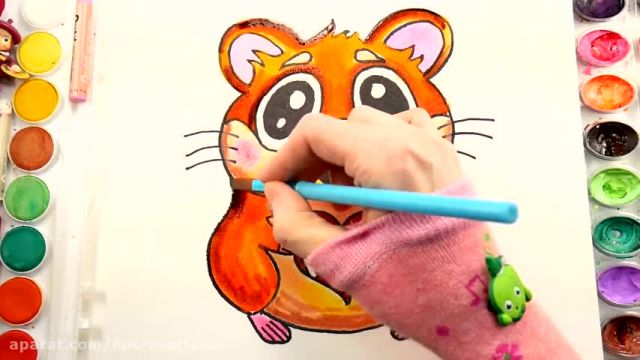 آموزش گام به گام نقاشی برای کودکان - (نقاشی همستر)