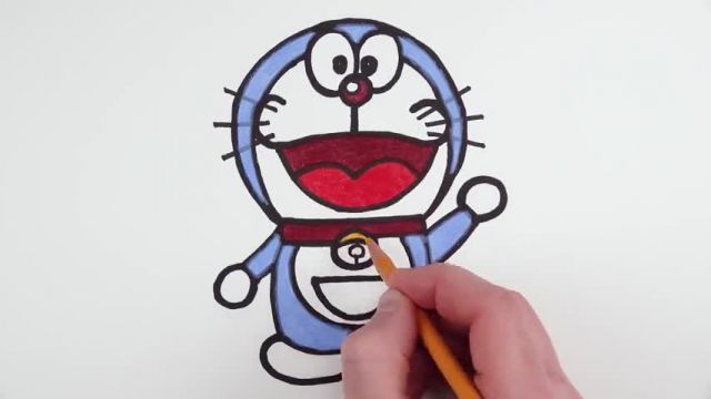 آموزش تصویری نقاشی به زبان ساده برای کودکان - (نقاشی شخصیت دورامون)