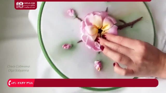 آموزش دوخت شکوفه زیبا و خوشگل با روبان 